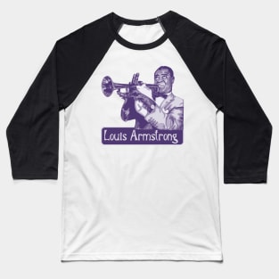 Louis Armstrong Portrait Baseball T-Shirt